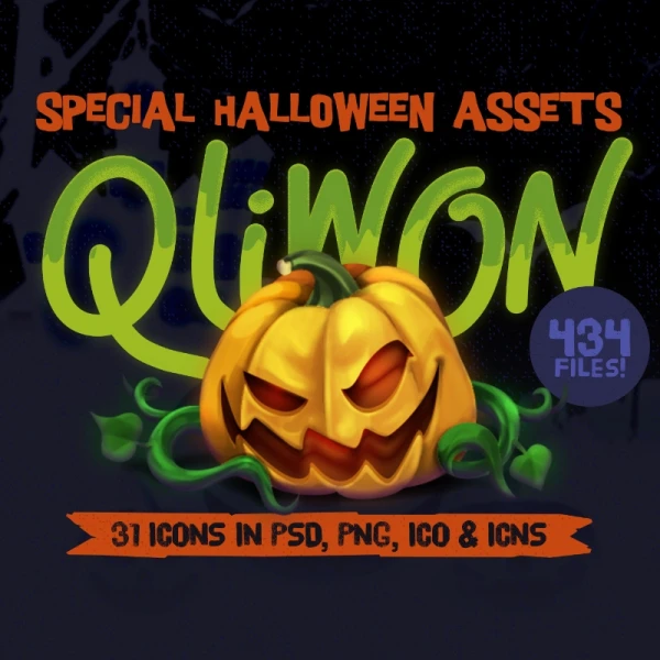QLIWON Halloween Icon Set 万圣节3d图标集