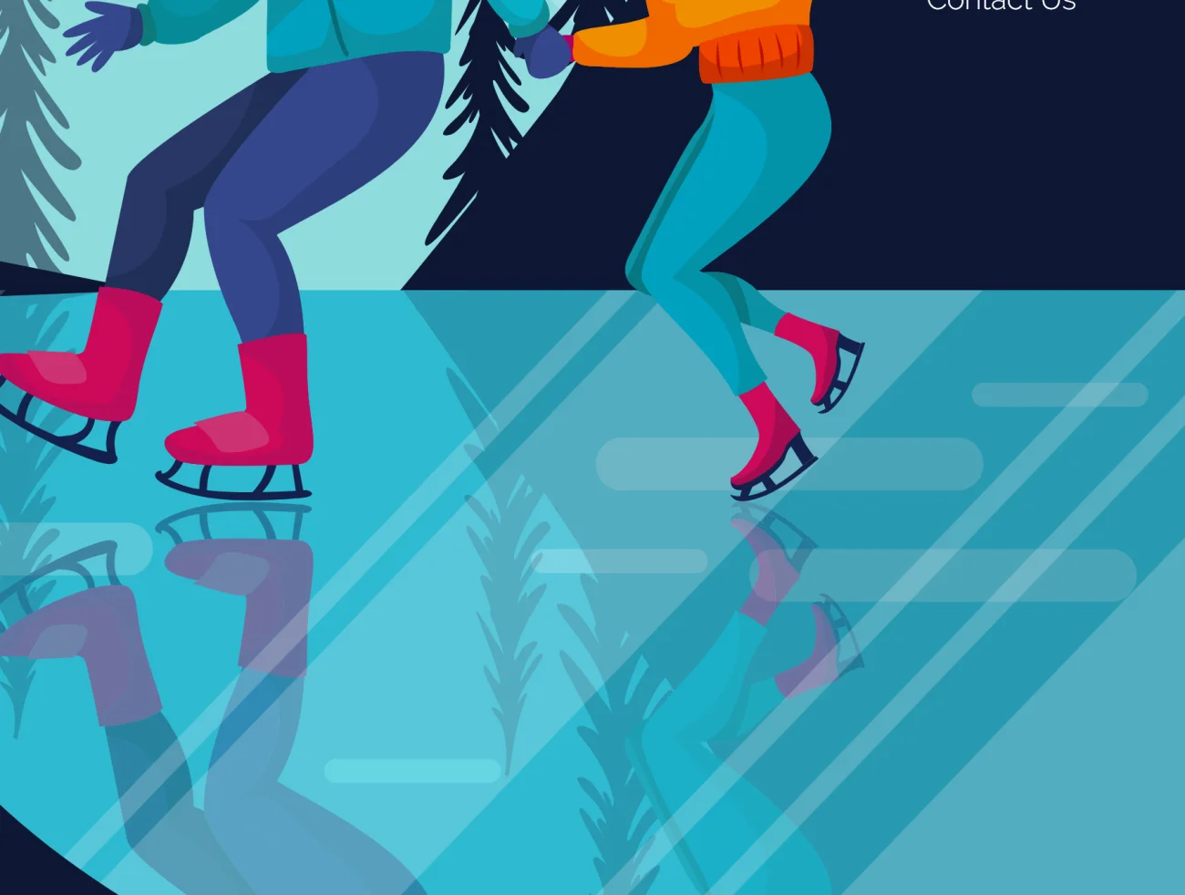 TunTun Startup Website Page 冬季主题滑冰插画插图7