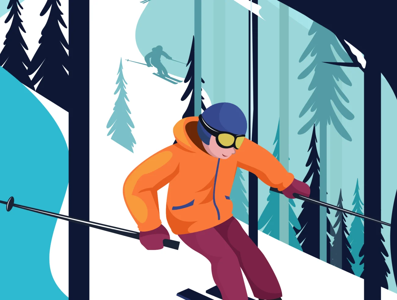 TunTun Startup Website Page 冬季主题滑冰插画插图13