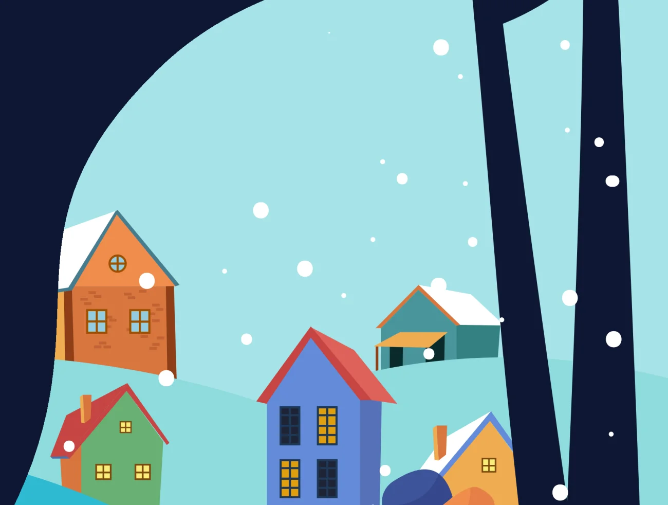 TunTun Startup Website Page 冬季主题滑冰插画插图23