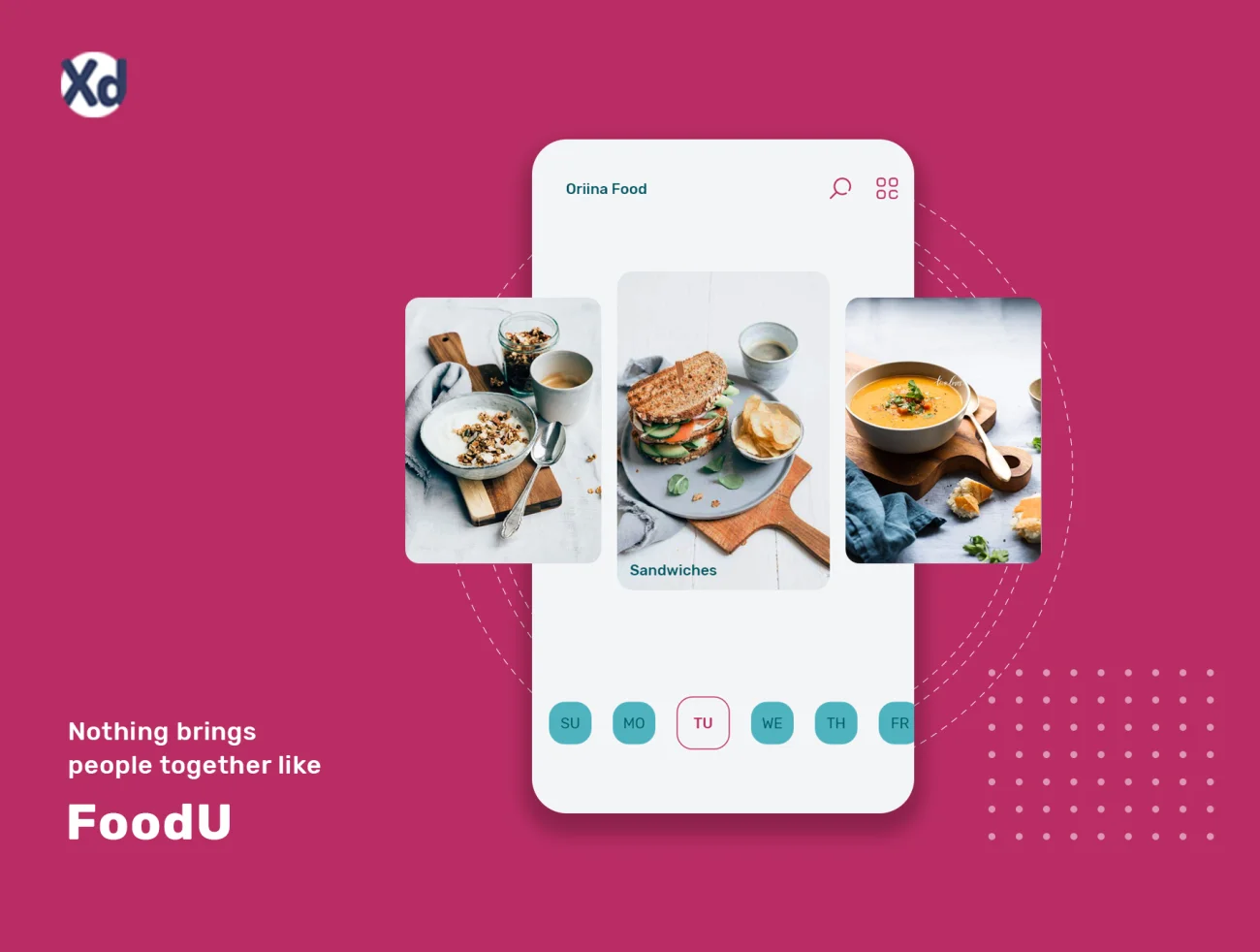 FoodU Ui kit 食品手机应用设计套件-UI/UX-到位啦UI