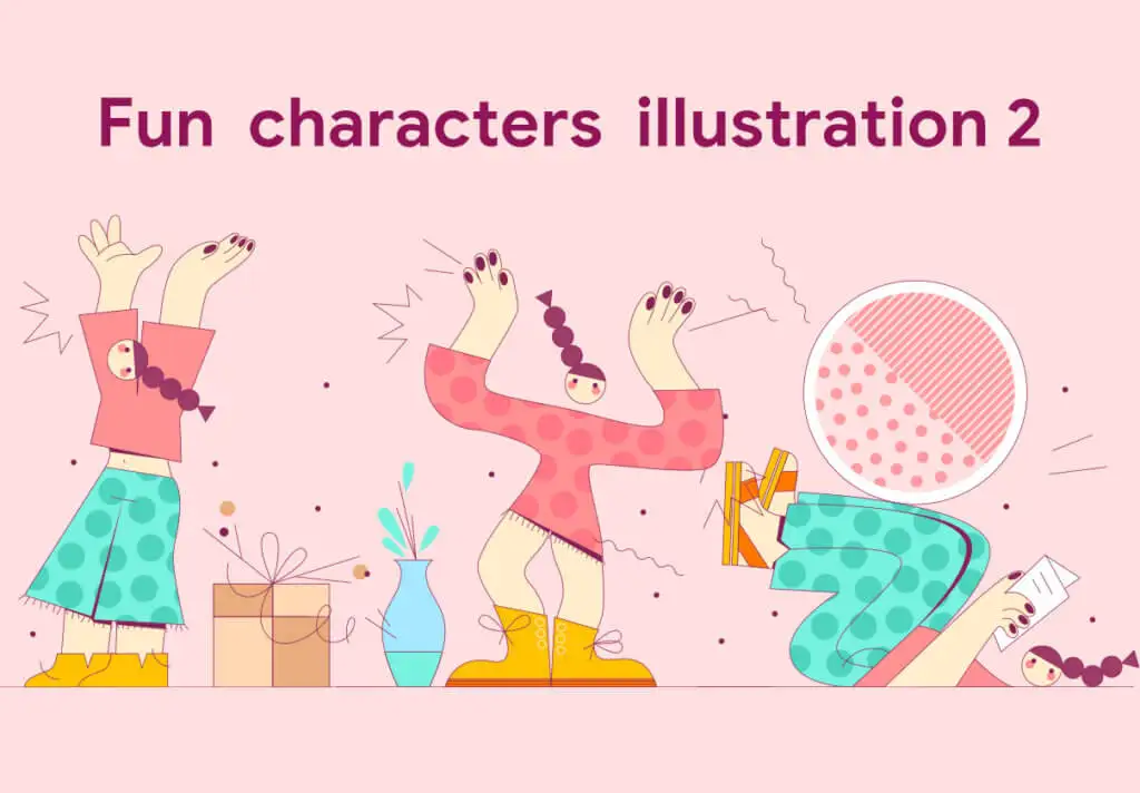 Fun characters illustration 2 趣味人物矢量插图合集2-人物插画、场景插画、插画-到位啦UI