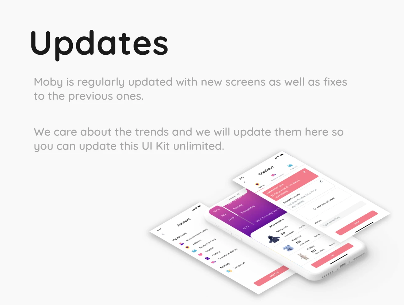 Moby E-commerce App Ui Kit 电子商务app应用Ui套件-UI/UX-到位啦UI