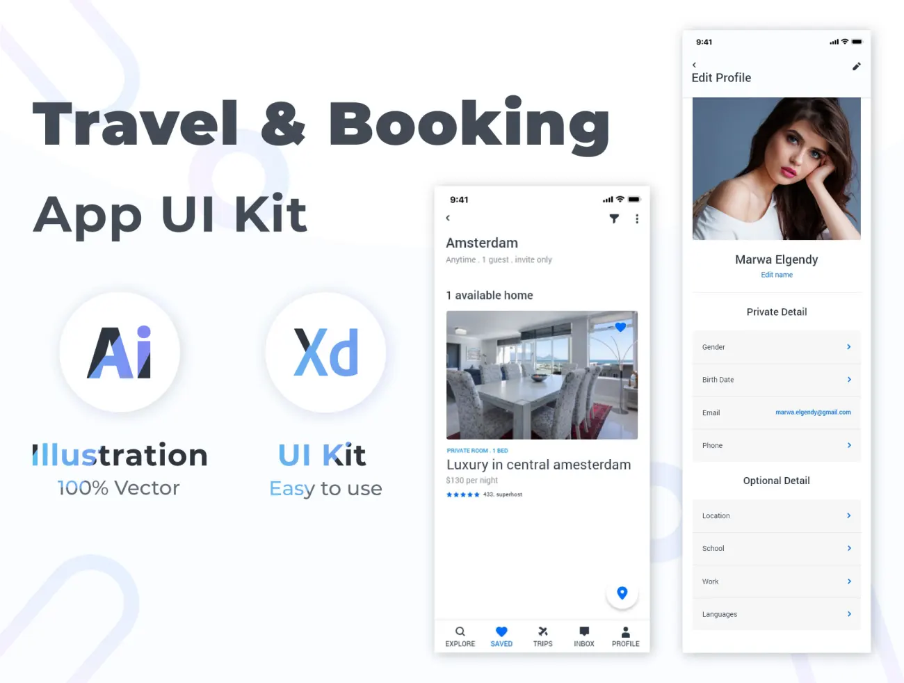 Travel & Booking UI kit(part3) 旅行和预订UI套件-第3部分-UI/UX、ui套件、主页、付款、出行、列表、博客、地图、应用、引导页、支付、注册、海报、登录页、着陆页、社交、网购、表单、详情、预订-到位啦UI