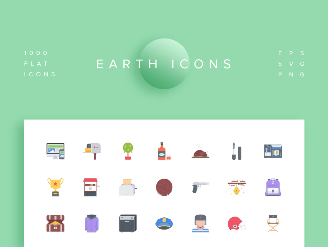 Earth Icons 地球图标-3D/图标-到位啦UI