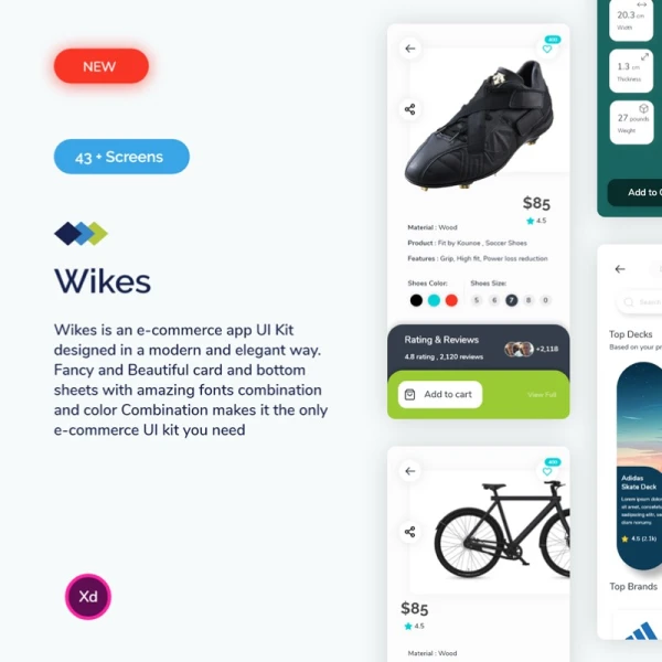 Wikes Ecommerce App Ui Kit 现代时尚优雅体验的电子商务app应用Ui套件