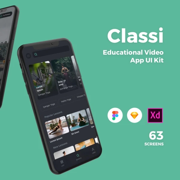 Classi Educational Video App UI Kit 教育视频app应用UI套件
