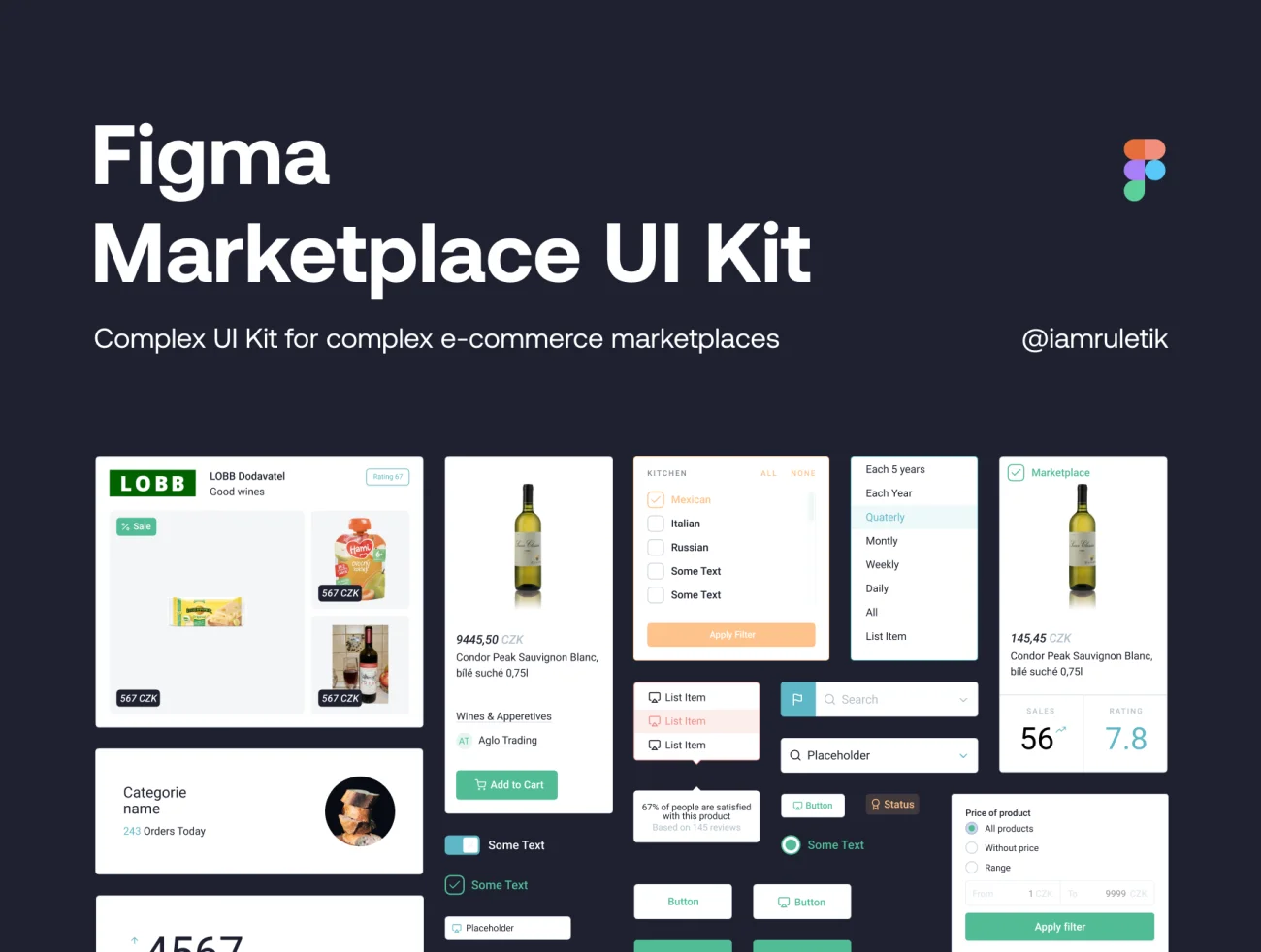 Figma Marketplace UI Kit Figma 8款高质量电商应用用户界面套件-UI/UX-到位啦UI