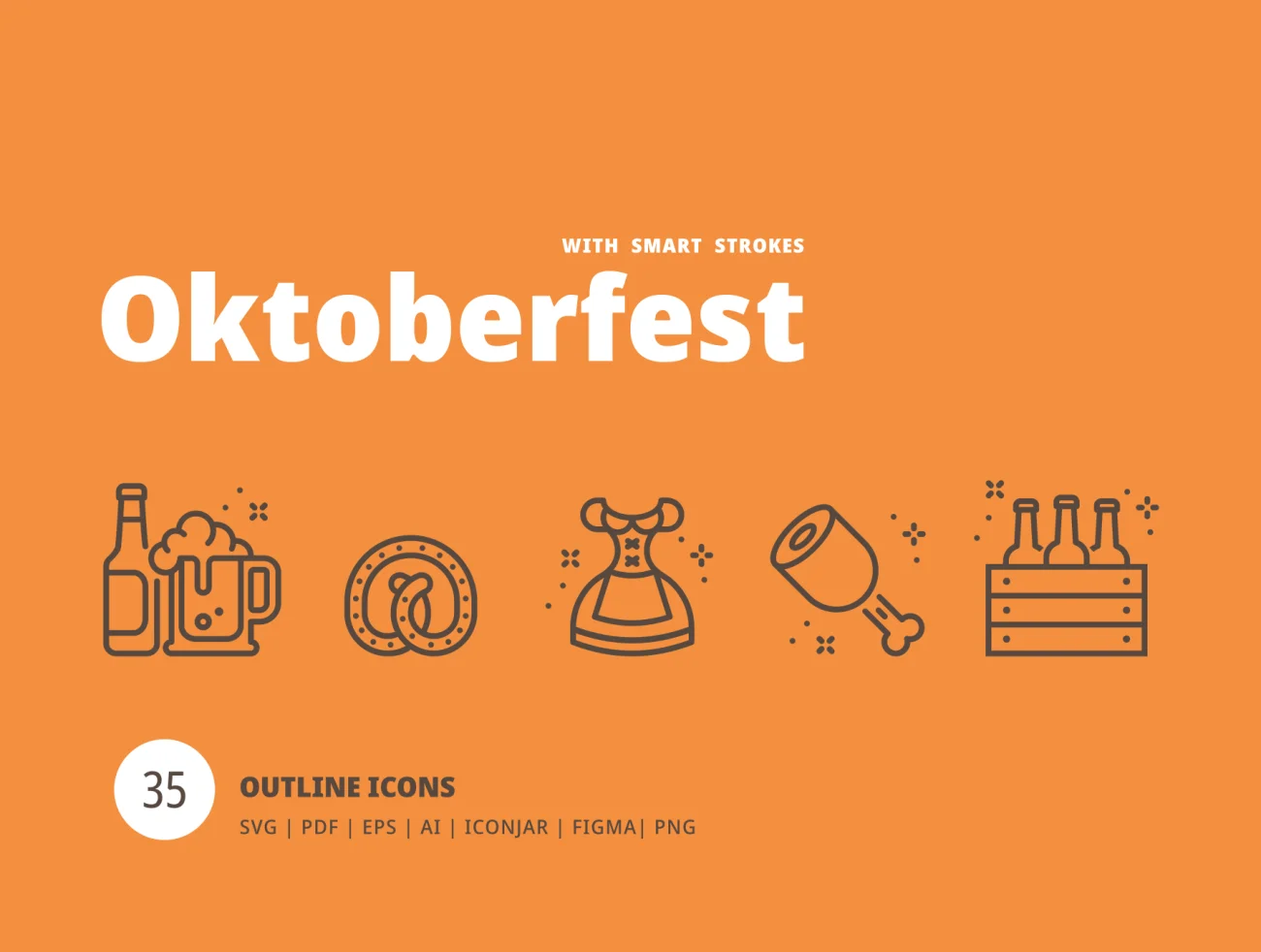 Oktoberfest Icons 啤酒节酿酒饮料图标-插画-到位啦UI
