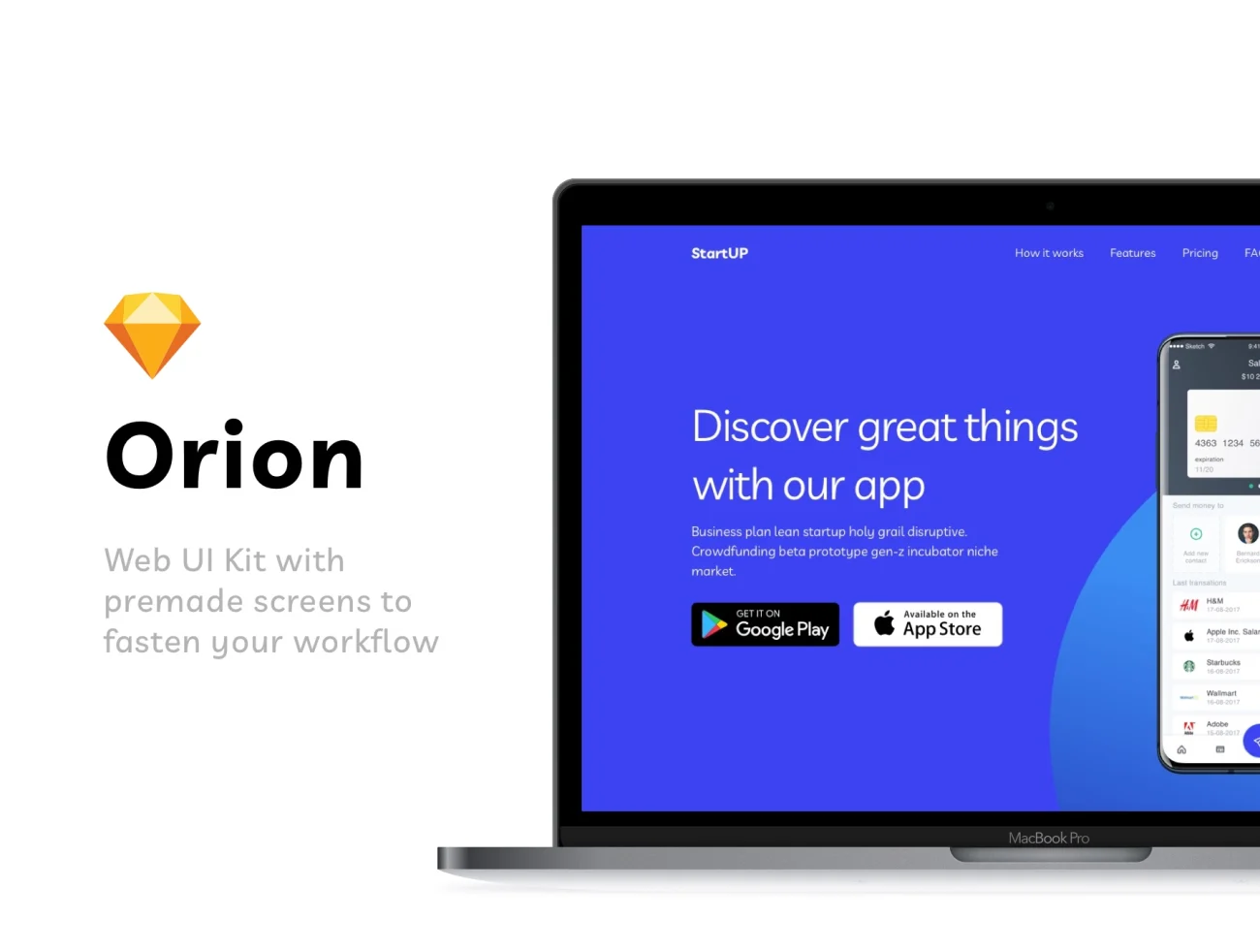 Orion Web UI Kit 5款预制落地页模版数字媒体公司机构seo/saas web模版用户界面套件-UI/UX、专题页面-到位啦UI