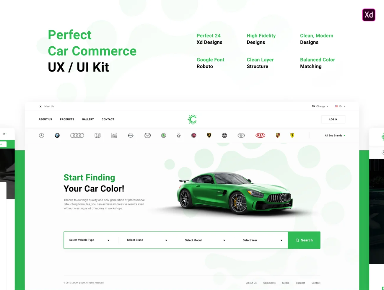 Perfect Car Commerce UX UI Kit 整套功能齐全二手汽车销售搜索平台web网站模版-UI/UX、专题页面-到位啦UI