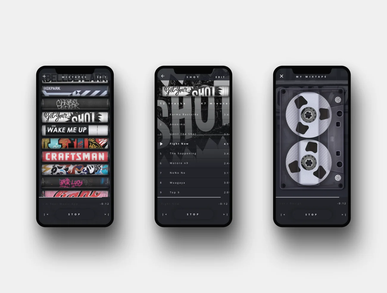 Mixtape Music App 复古音乐app应用设计套件-UI/UX、ui套件、应用、播放器-到位啦UI