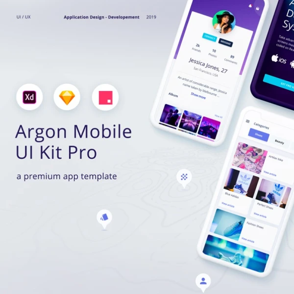 Argon Mobile UI Kit Pro 简约整洁的手机端通用UI套件