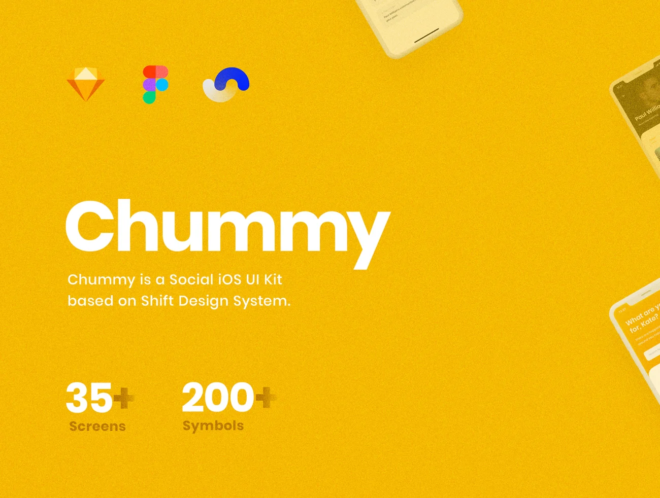 Chummy Social iOS UI Kit Sketch 手机高端社交套件 编辑推荐-UI/UX、ui套件、图表、应用、日历、社交、聊天-到位啦UI