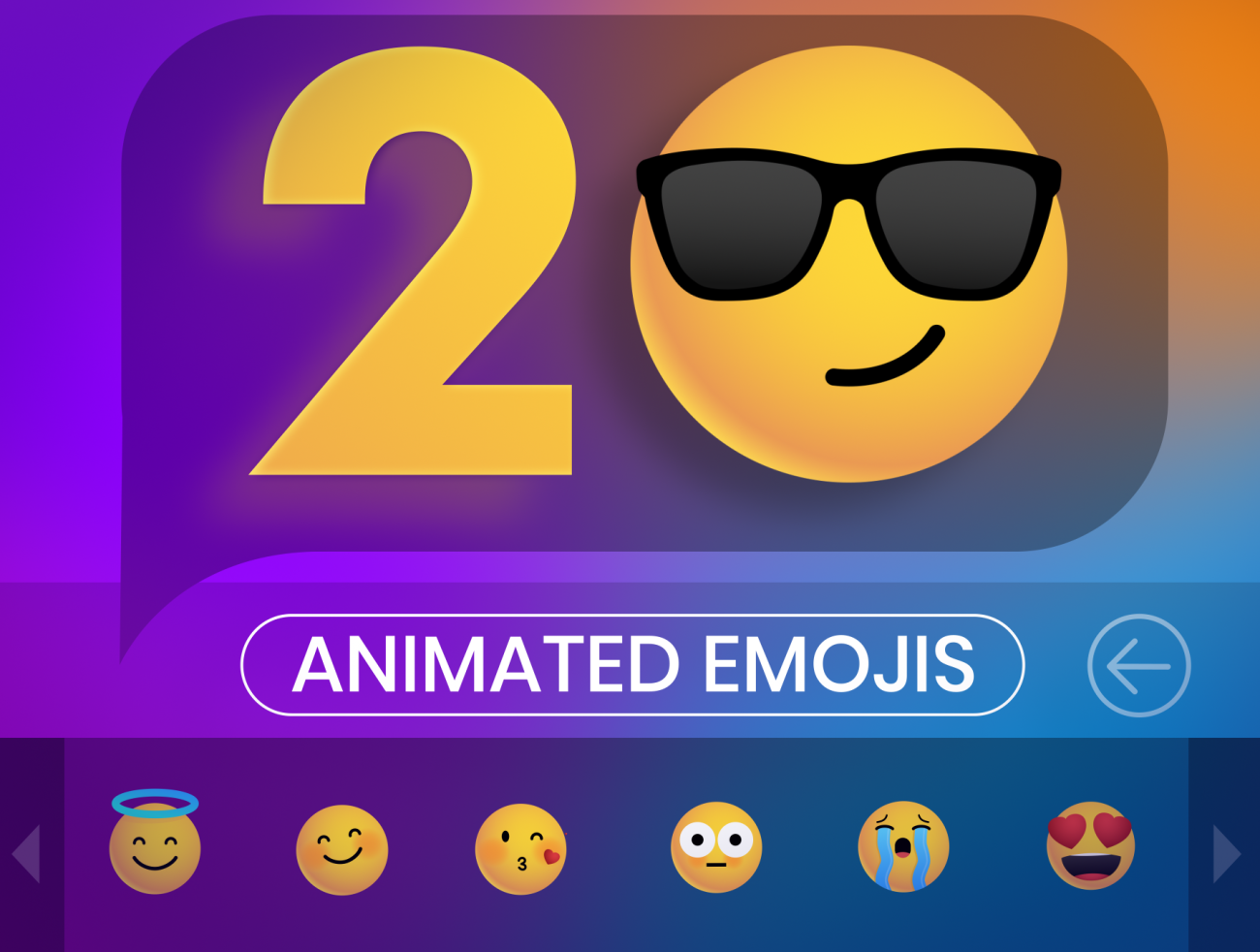 Animovin Emoji Pack 20款emoji动画表情包-3D/图标、动效展示-到位啦UI