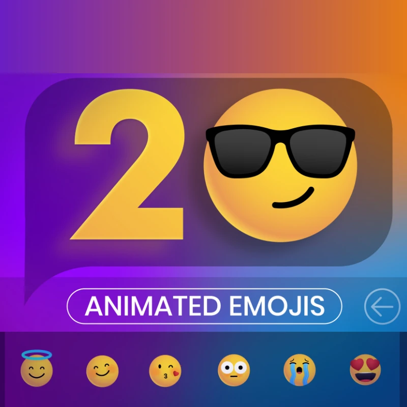 Animovin Emoji Pack 20款emoji动画表情包缩略图到位啦UI