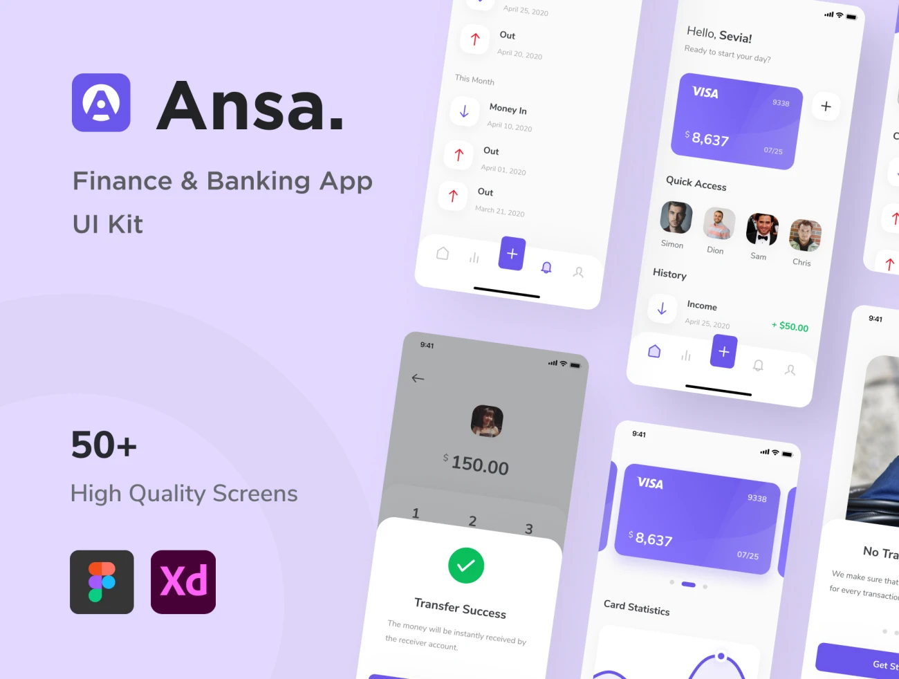 Ansa - Banking App UI Kit 银行应用UI套件-UI/UX-到位啦UI