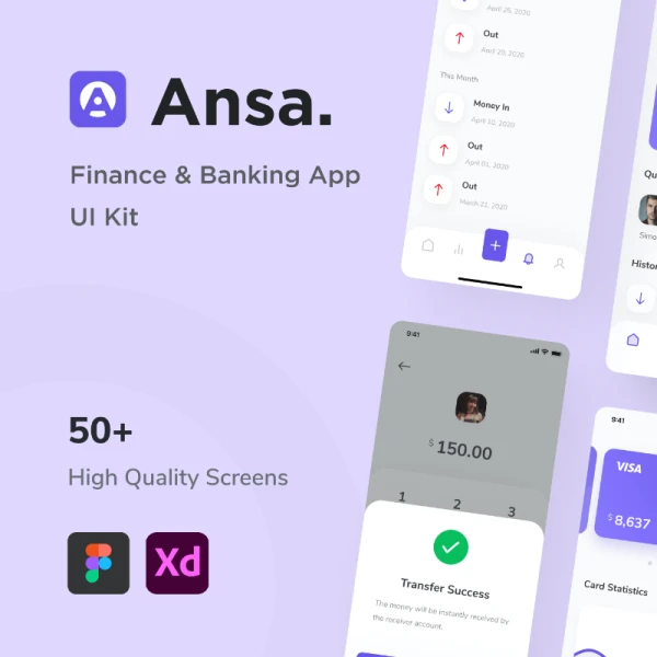 Ansa - Banking App UI Kit 银行应用UI套件