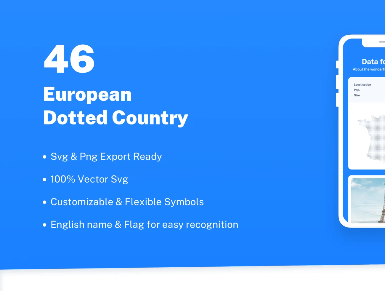 European Dotted Country 46个欧洲国家像素化点阵式矢量地图-UI/UX、设计元素-到位啦UI