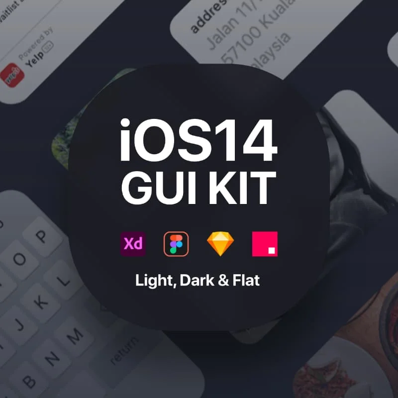 iOS14 GUI KIT iOS14 用户界面设计套件含亮暗模式GUI界面缩略图到位啦UI