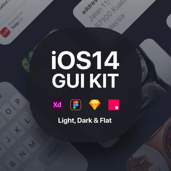 iOS14 GUI KIT iOS14 用户界面设计套件含亮暗模式GUI界面