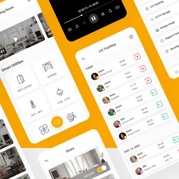 SSHome - Mobile App UI Kit 100屏智能家居移动应用UI套件