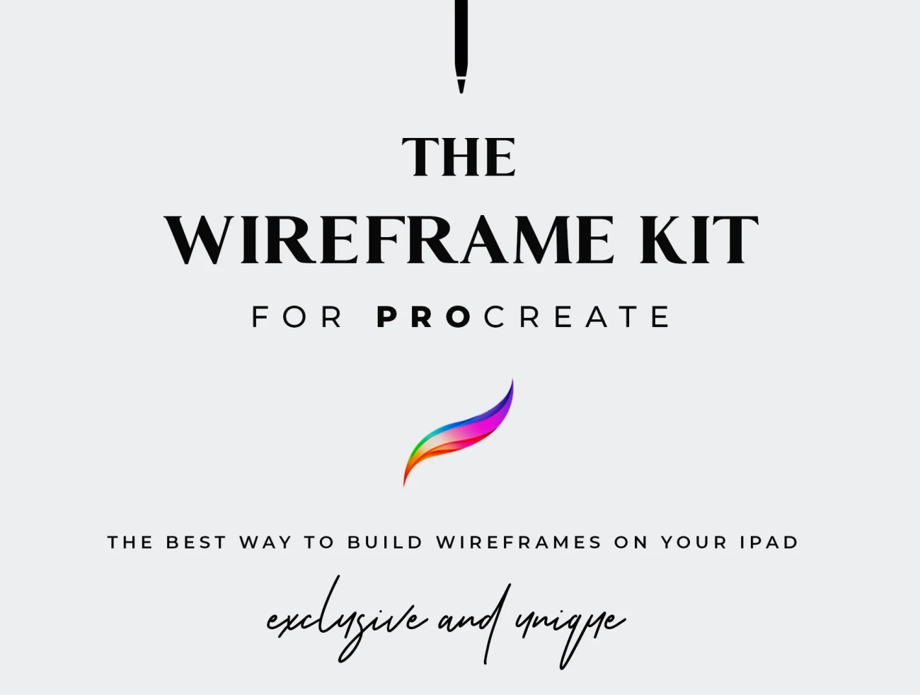 The Wireframe Kit for Procreate 用于Procreate的线框套件在iPad上构建线框的最佳方法-UI/UX-到位啦UI