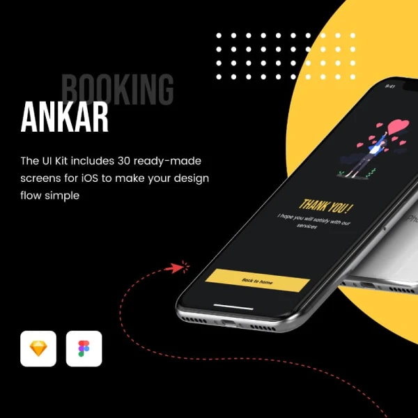 Ankar - Dark mode 31屏预订汽车应用程序UI套件