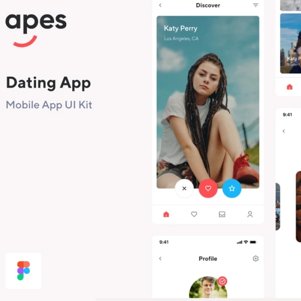 Apes Dating App UI Kit 36屏约会应用UI套件