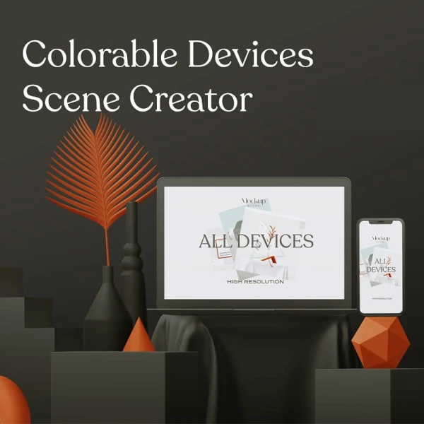 Colorable Devices Scene Creator 设备样机场景创建包含41个预制场景100个各类形状