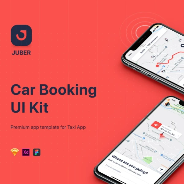 JUBER Car rental mobile UI Kit 租车应用用户界面套件
