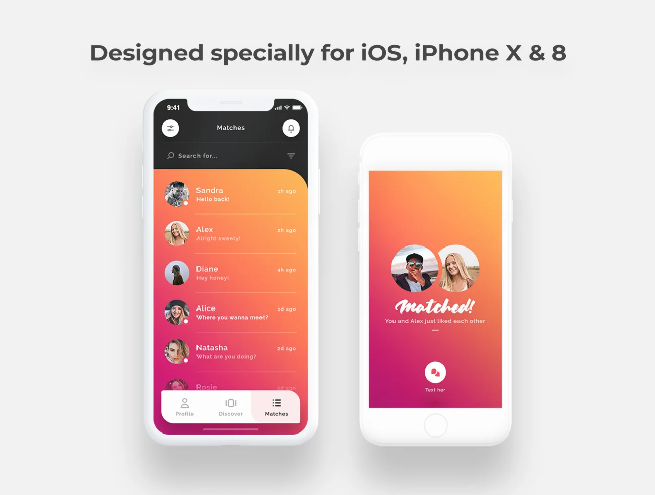 Lynda Dating iOS UI Kit 达约会iOS用户界面套件-UI/UX-到位啦UI
