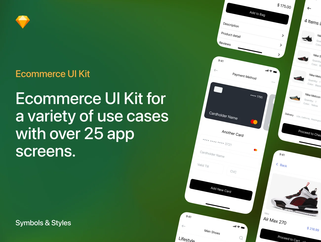 Ecommerce UI Kit 25屏电子商务UI设计套件-UI/UX-到位啦UI