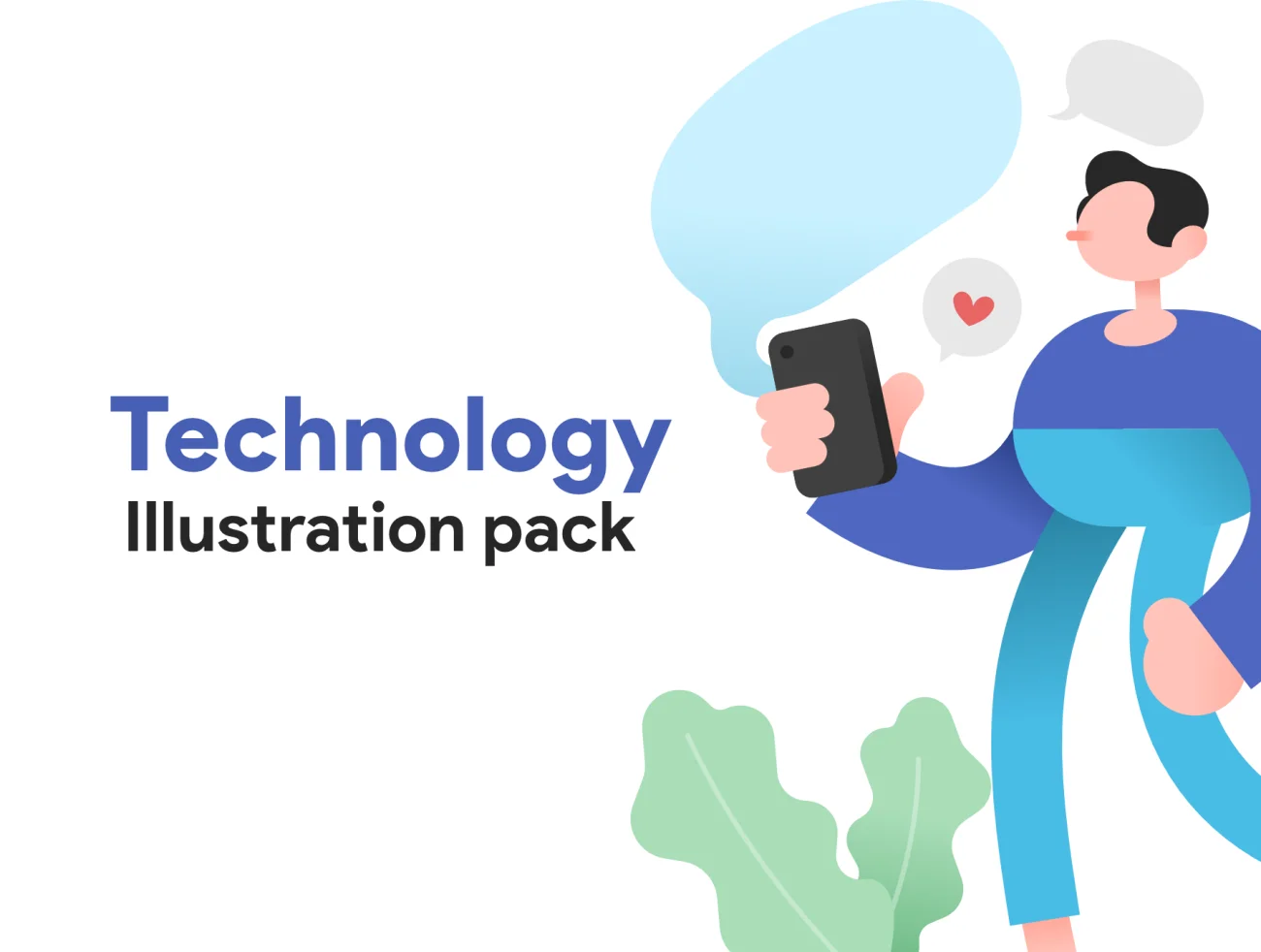 Technology illustration 技术插画-UI/UX、人物插画、商业金融、学习生活、插画、数据演示、概念创意、社交购物、职场办公、金融理财-到位啦UI