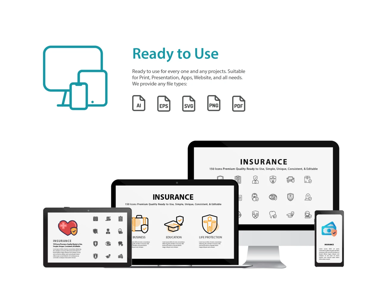 Insurance Icons 150个保险图标-3D/图标、UI/UX-到位啦UI