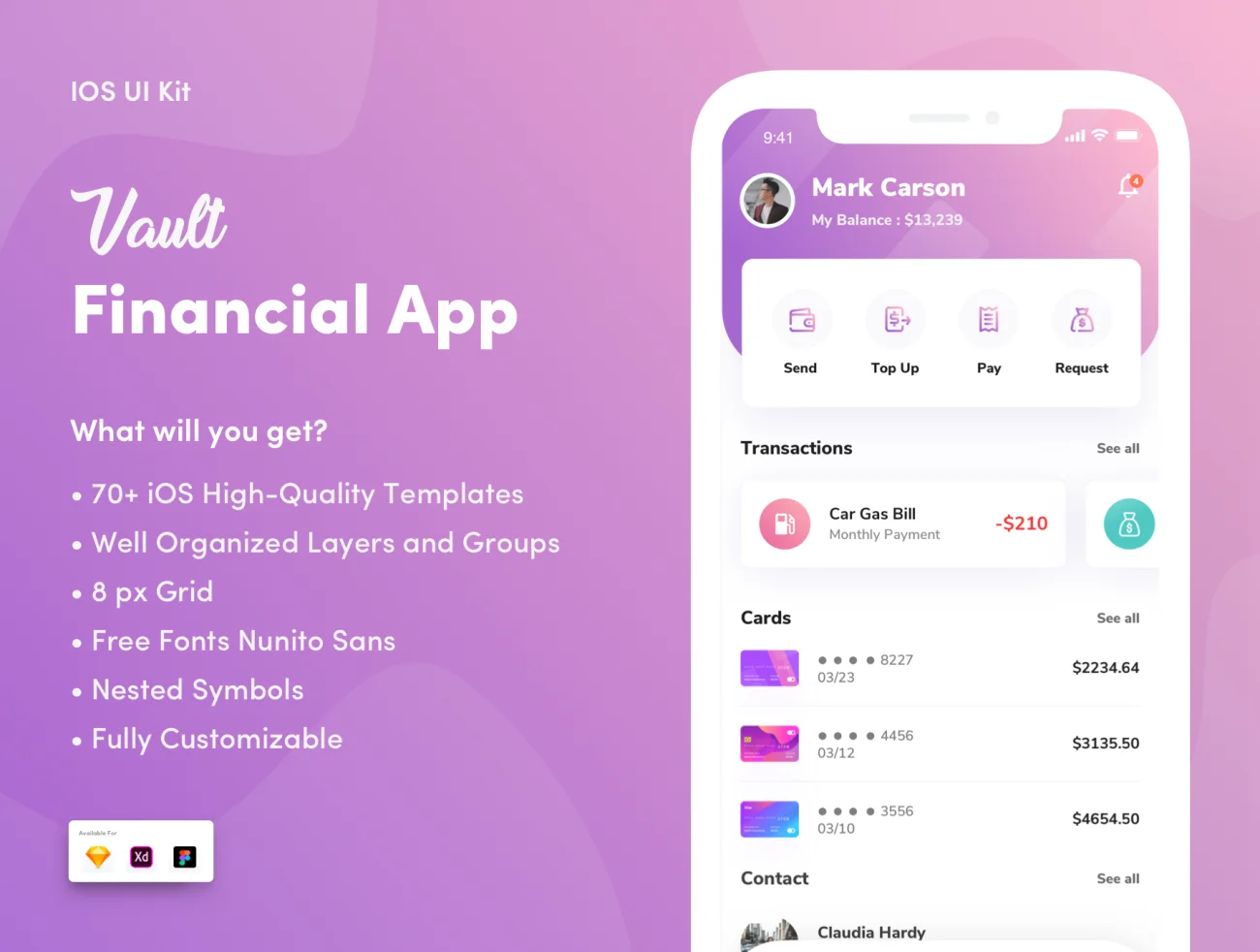 Vault - Financial App UI Kit 保险金融app应用用户界面套件-UI/UX-到位啦UI