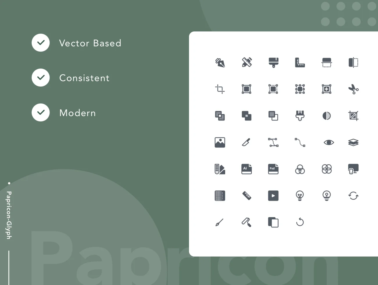 Design Papricon Glyph 设计软件工具栏功能图标-3D/图标-到位啦UI