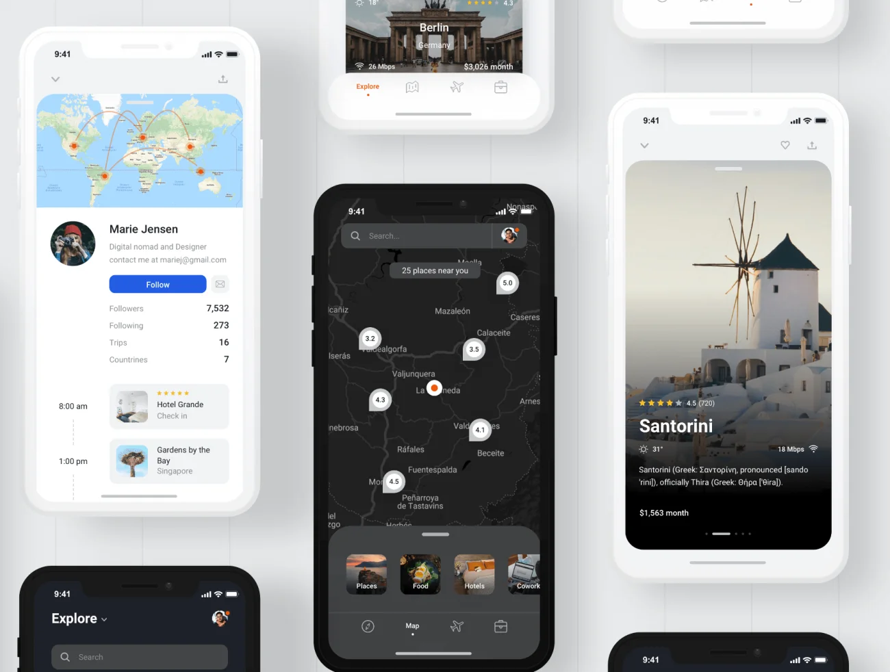 Nomad iOS UI Kit 40多款高质量旅游iOS用户界面设计套件-UI/UX-到位啦UI