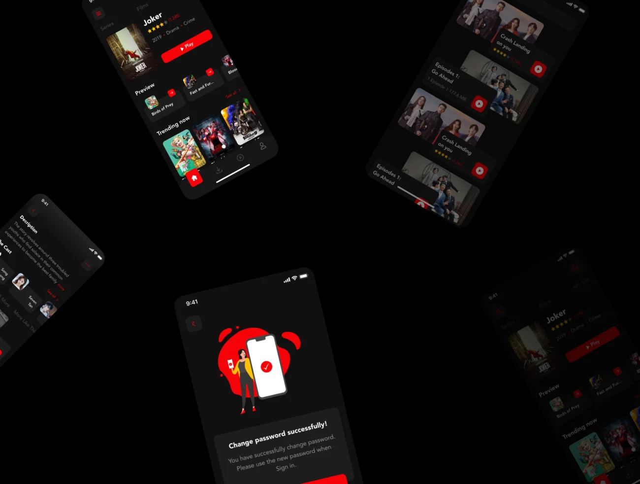 WaFilm - Entertainment App UI Kit 50屏iOS电影娱乐影视应用程序UI设计套件-UI/UX-到位啦UI
