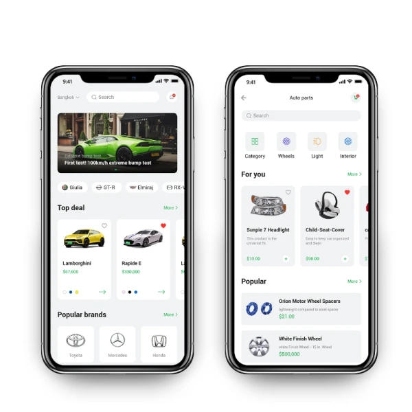 Car Sale Info App 50屏汽车销售平台应用程序设计UI工具包套件