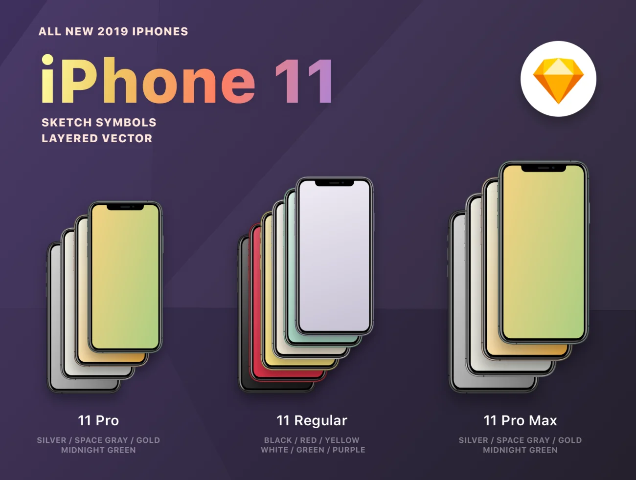 New 2019 iPhone 11 2019新款iPhone 11智能样机-手机模型、手表样机、样机、简约样机、苹果设备-到位啦UI