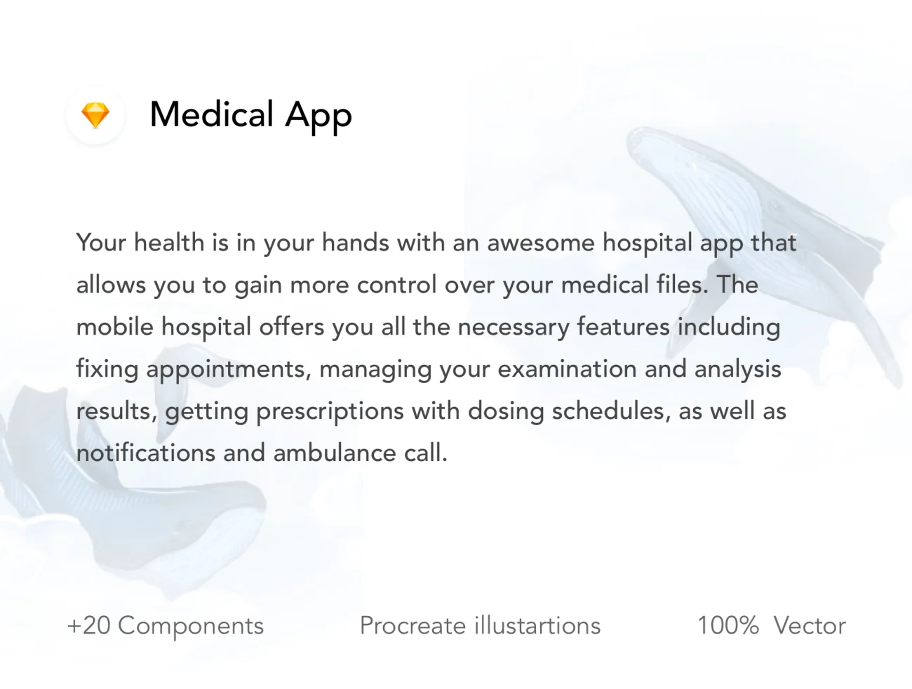 Medical App UI Kit 医疗app应用用户界面套件-UI/UX-到位啦UI