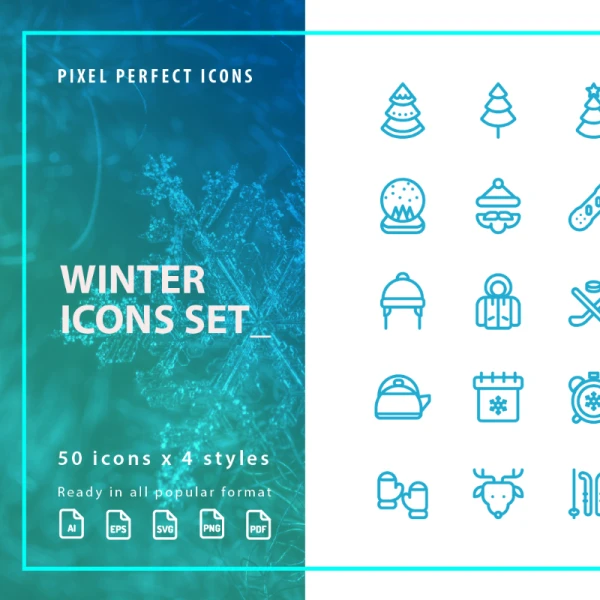 Winter Icons Set 冬季图标集