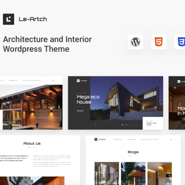 Le Artch Architecture Interior Wordpress Theme 艺术建筑室内设计房地产展示Wordpress主题模板