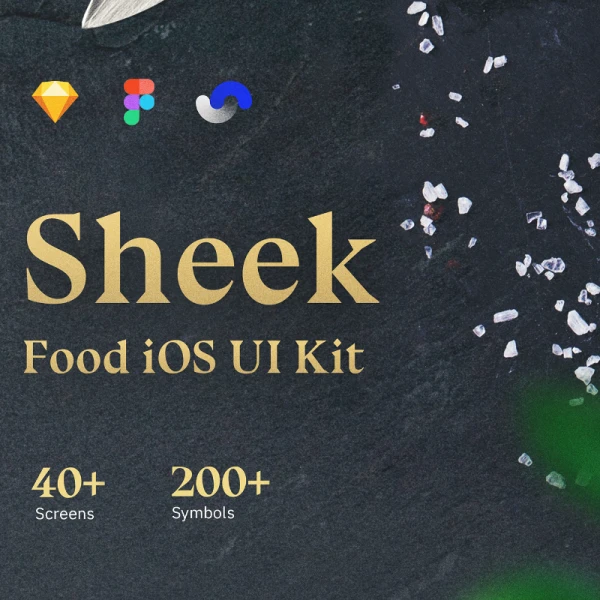 Sheek Food iOS UI Kit 深色餐厅点餐应用用户界面套件