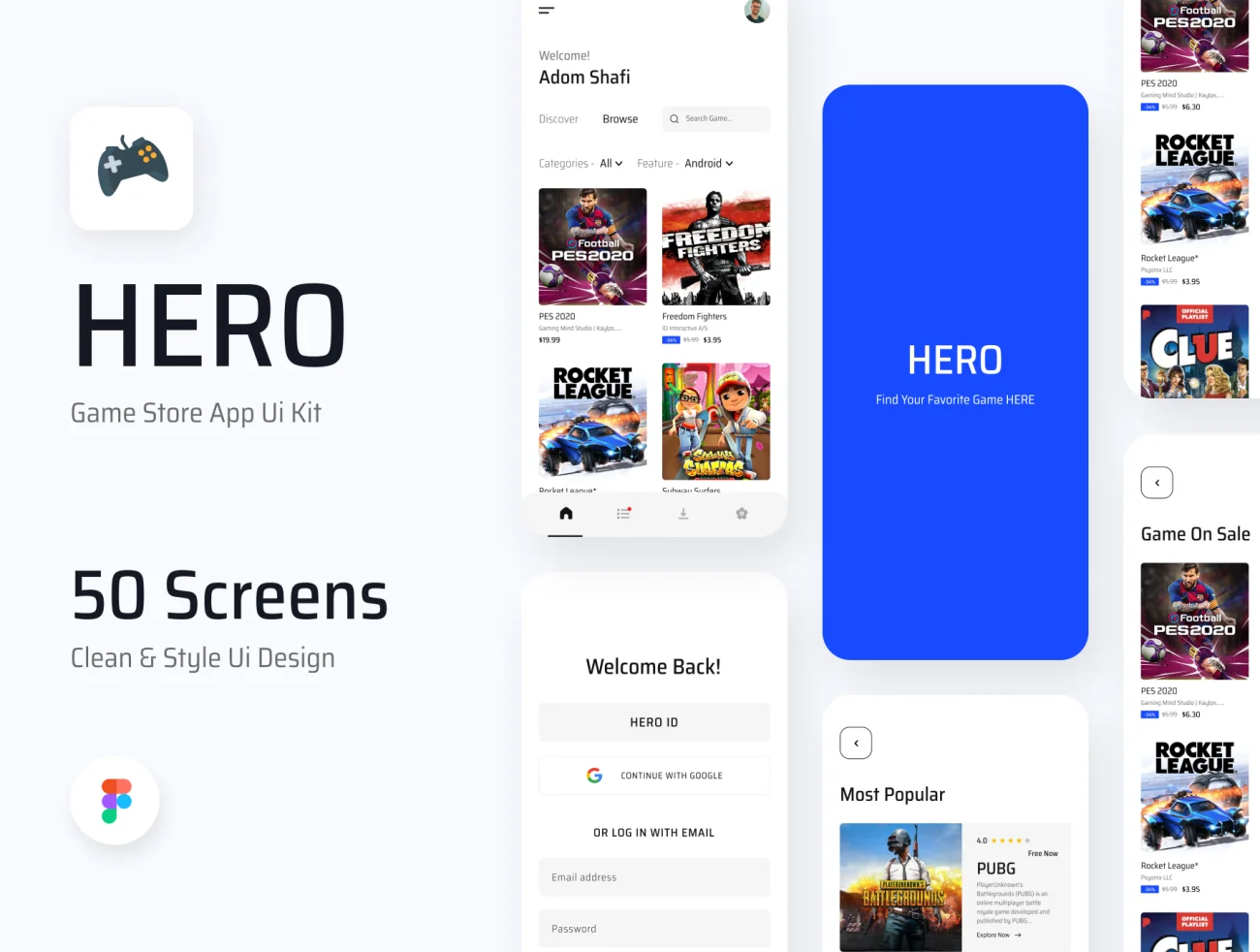 HERO- Game Store App Ui Kit 游戏应用商店UI用户界面设计工具包-UI/UX-到位啦UI