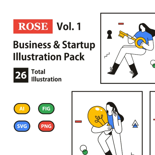 ROSE - Business _ Startup Illustration Pack 26幅业务启动商业运营矢量插画包