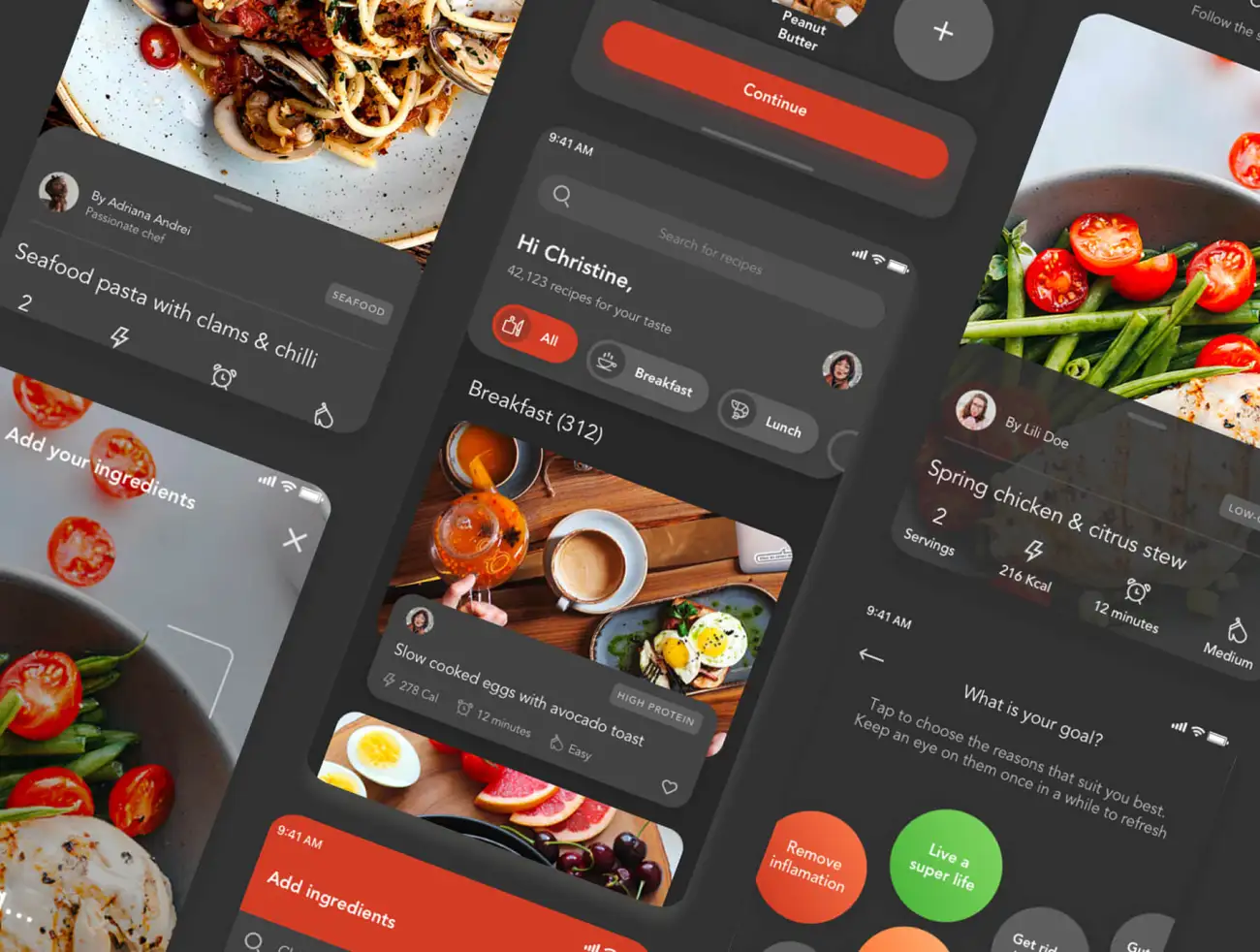 Savory - Food UI Kit 110屏美食食谱烹饪教程食品采购UI套件-UI/UX-到位啦UI