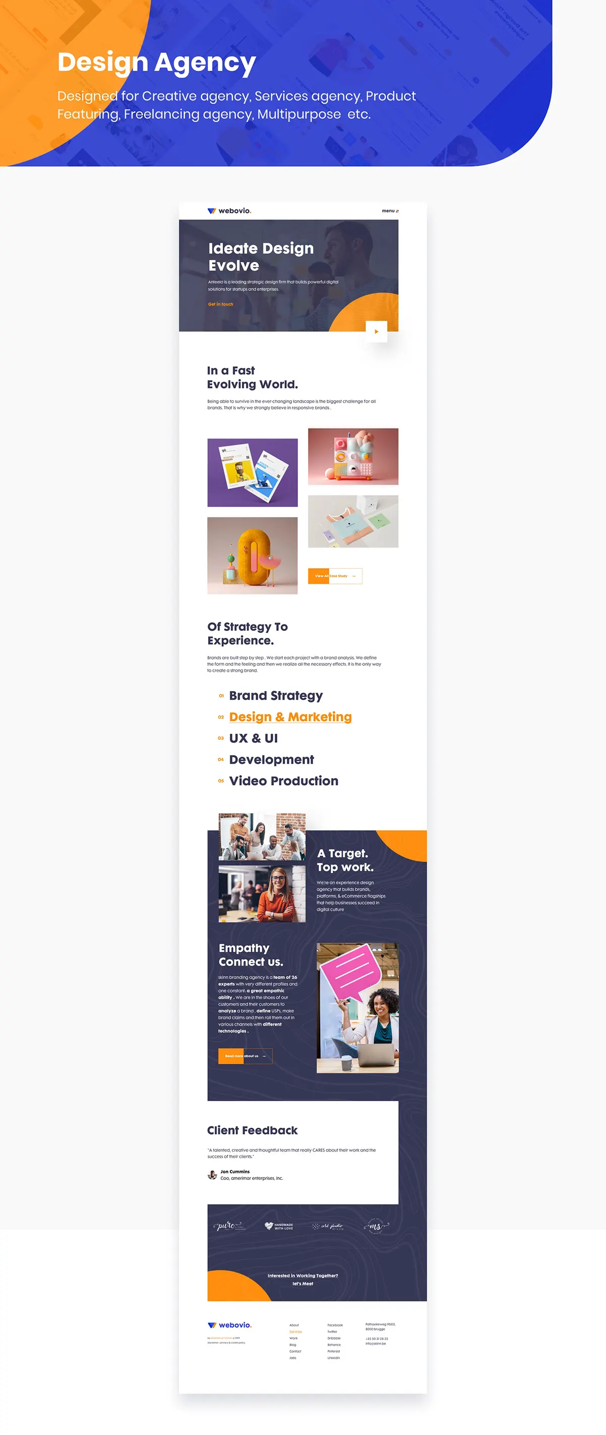 Webovio Multipurpose Website Homepage 5款多功能网站主页模板以及商业矢量插画-专题页面、插画-到位啦UI