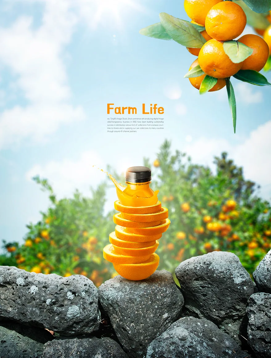 12款原生态有机农场水果生鲜饮料果汁psd海报-海报素材、背景素材-到位啦UI